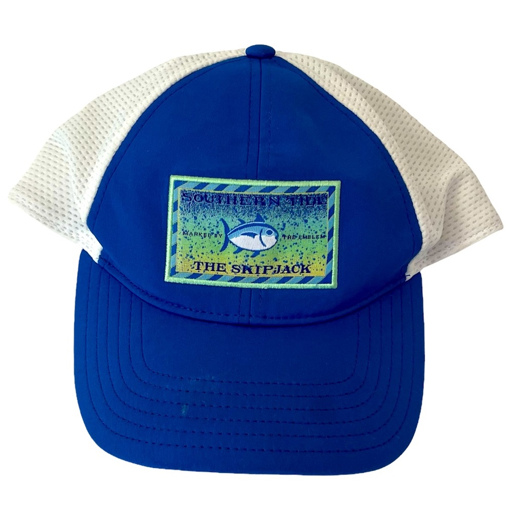 Southern Tide Mahi Fitted Trucker Hat Blue One Size SnapBack